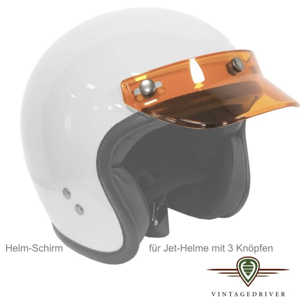 Helm-Schirm Hip transparent für Jet Helme mit 3 Knöpfen
