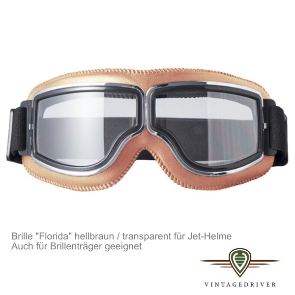 Jethelm Brille hellbraun klart Brillenträger retro